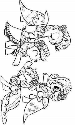 Kolorowanki kucyki w sukienkach